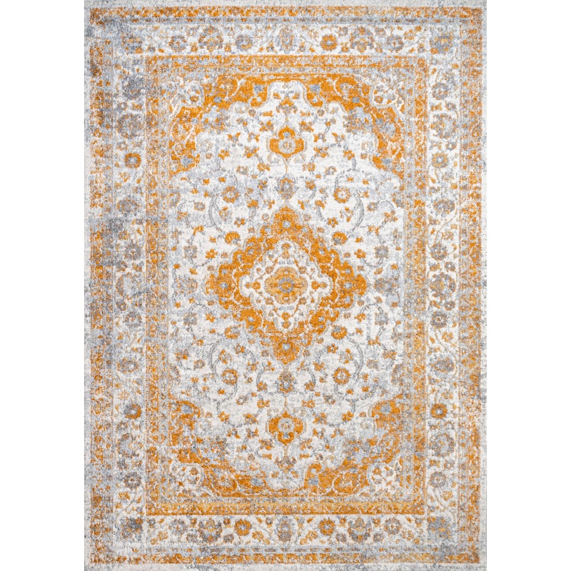 JONATHAN Y Zelda Ornate Medallion Persian Area Rug - 8 X 10 - Orange/Cream