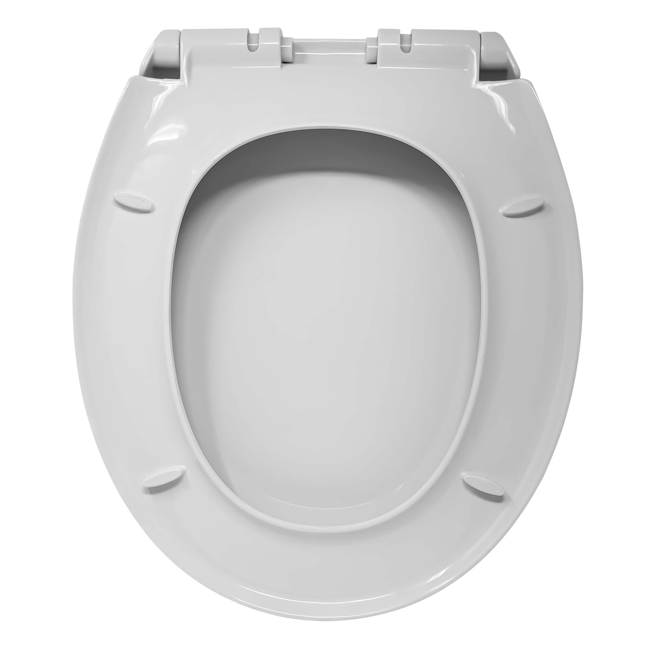 Durable Round Front Slow Close Plastic Toilet Seat, No Slam, Quick