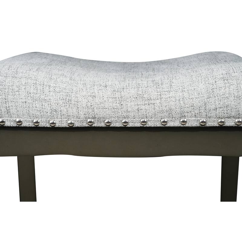 Azalea Park Bar Height Upholstered Wood Saddle Stool - 19 W x 13.25 D x 29 H"