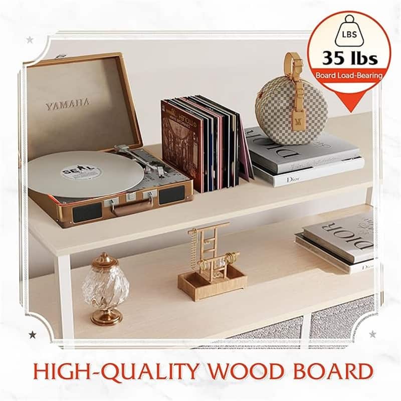 Fabric Dresser for Bedroom with Open Shelves
