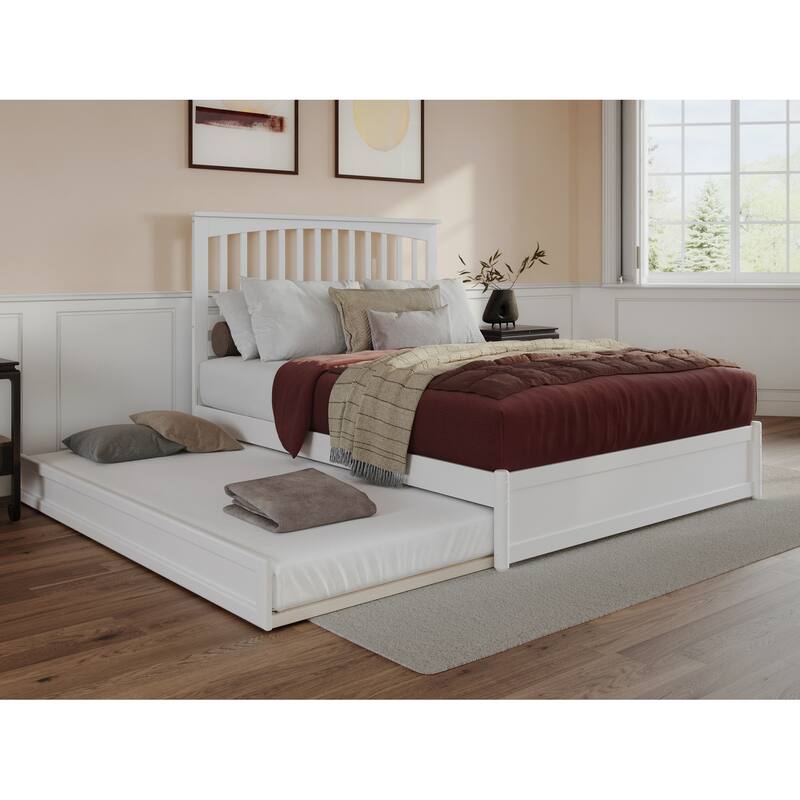 Everett Platform Bed with Panel Footboard and Twin XL Trundle