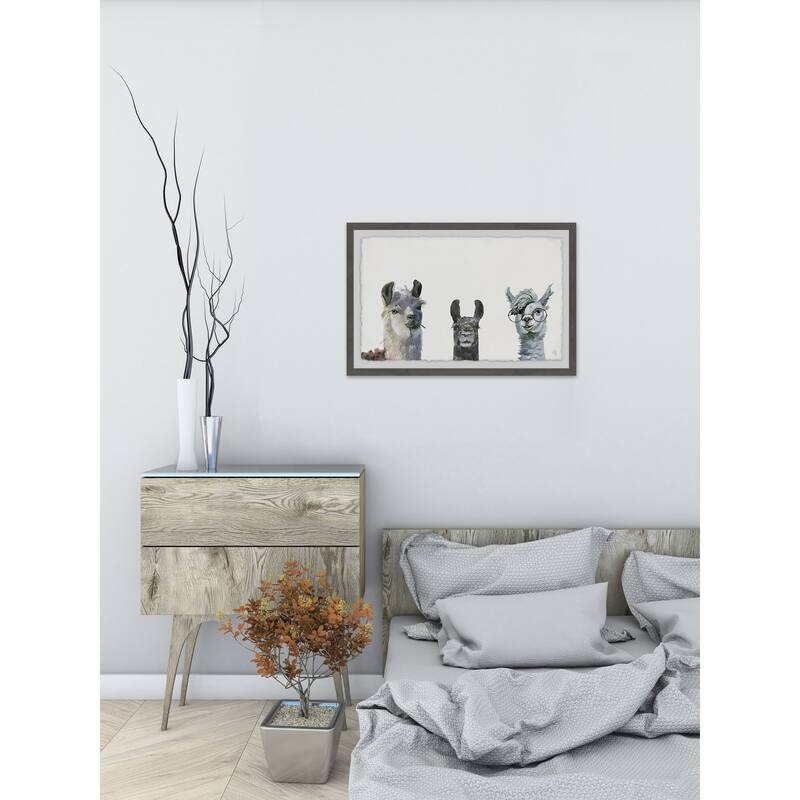 Llama Squad Framed Wall Art, Elegant Home Touch - Sophisticated Artwork for Refined Décor