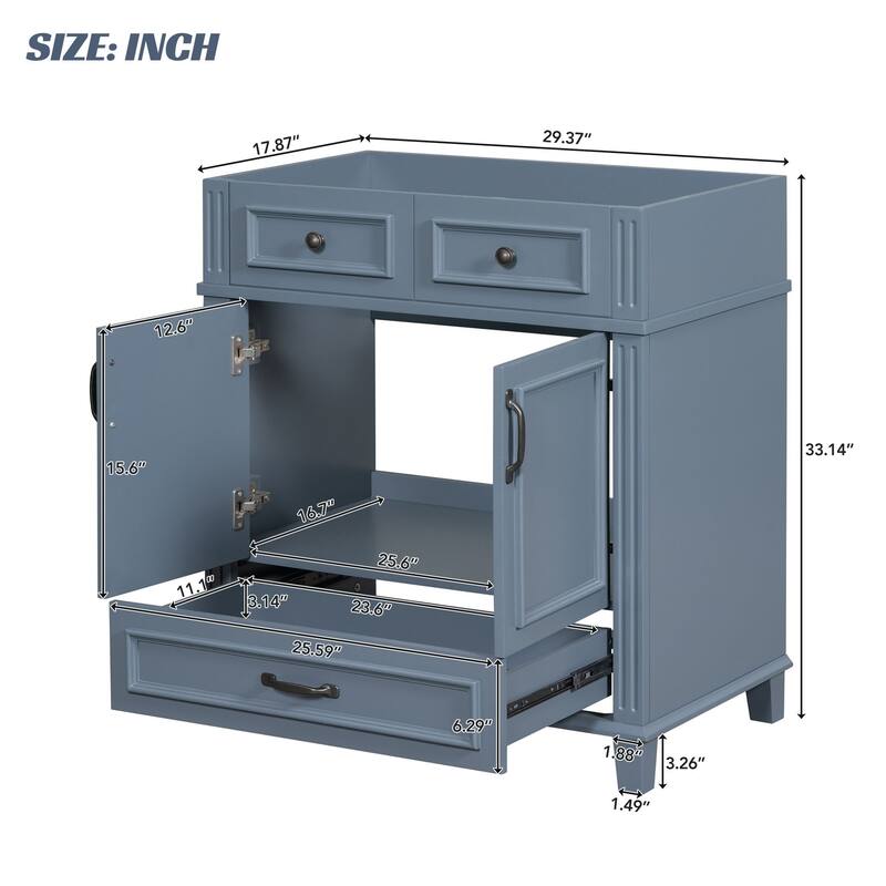 30'' Bathroom Vanity with Bathroom Storage Cabinet Soft Closing Doors