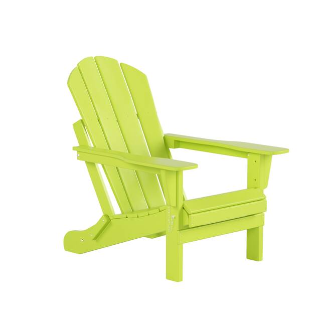 Laguna Folding Poly Eco-Friendly All Weather Outdoor Adirondack Chair - Lime