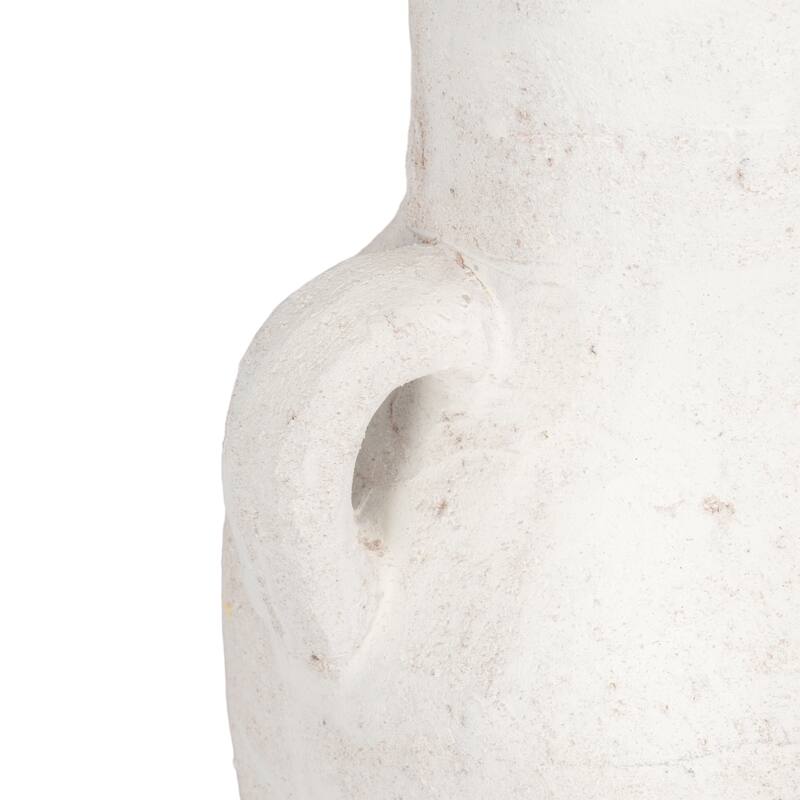 Ceramic Nomad Rough Finish Amphora Vase - White, 19"