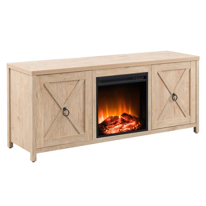 Granger 58" TV Stand with Log Fireplace Insert