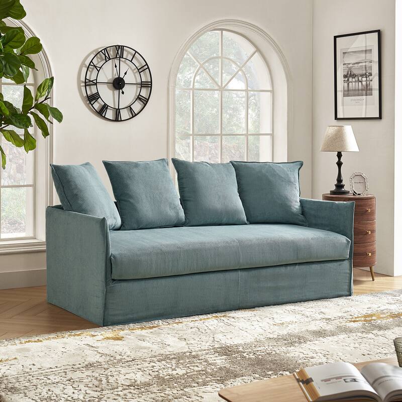 Gottfried 80" Slipcovered Sofa with Two Slipcovers by HULALA HOME