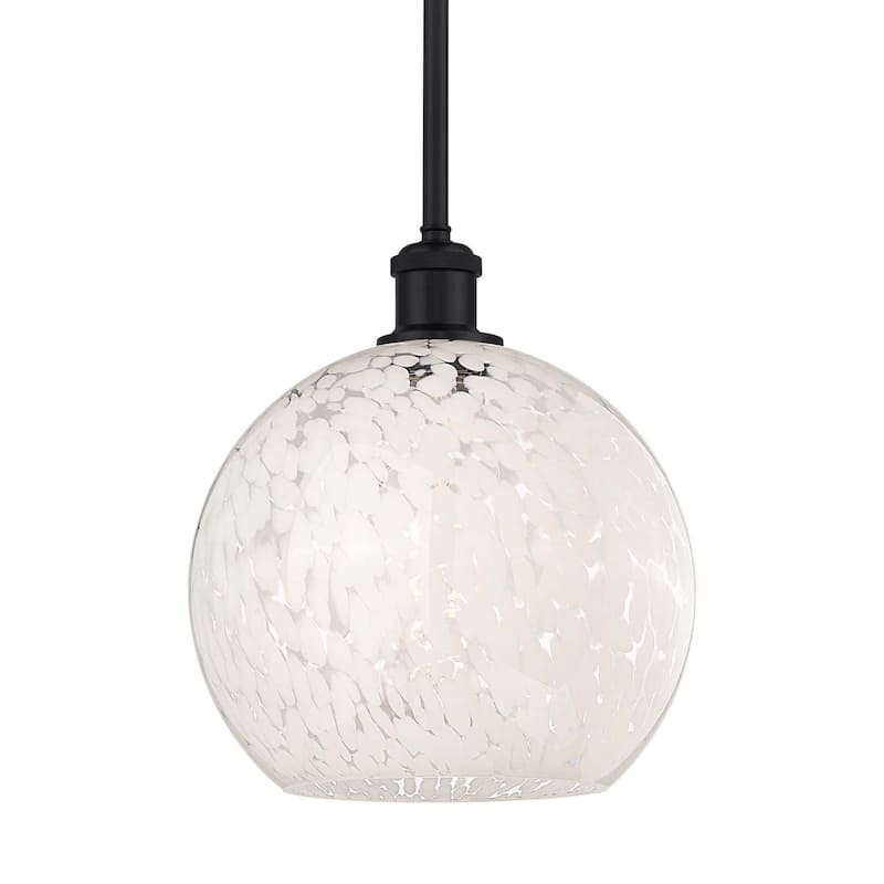 Innovations Lighting 516-1S-12-10 White Mouchette Pendant White - Matte Black / White Mouchette