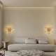 preview thumbnail 1 of 7, Daisy 3-light Modern Coastal Rattan Wall Sconce Flower Wall Decor Light - 24 In. Wide Brown - 24 In. Wide