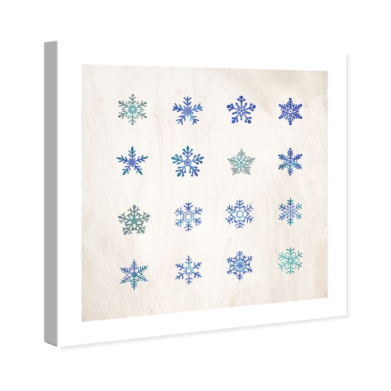 Wynwood Studio Prints Holiday and Seasonal Snowflakes White and Cream White Modern & Contemporary Wall Art Canvas Print