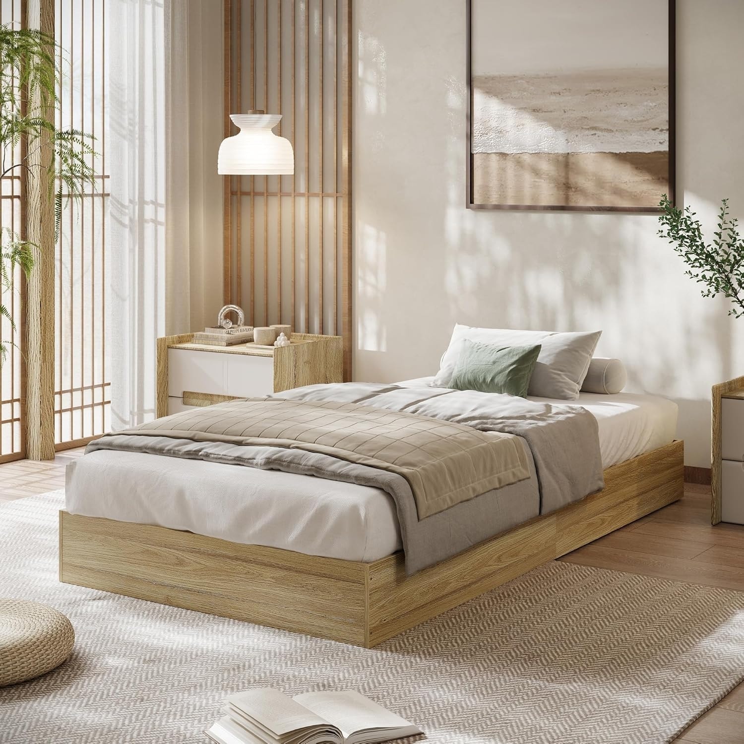 Wood Platform Bed Frame, Wooden Bed Frame Without Headboard