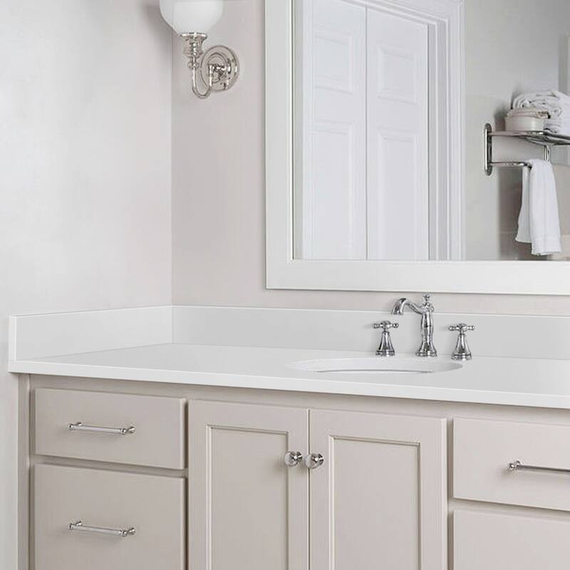 21in. Pure White Engineered Bath Vanity sidesplash - 21" x 4"