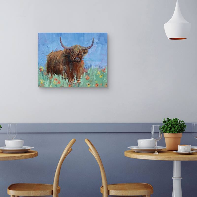 Scottish Highland Cow by Jennifer Stottle Taylor Canvas Art Print