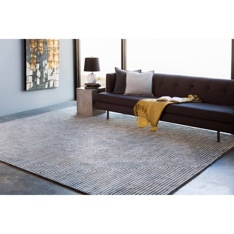 Fazeley Handmade Geometric Viscose Area Rug
