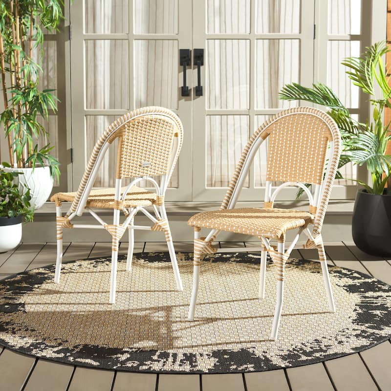 SAFAVIEH Outdoor Patio Furniture Torino Side Chair (Set of 2) - 21"W x 20"D x 33"H