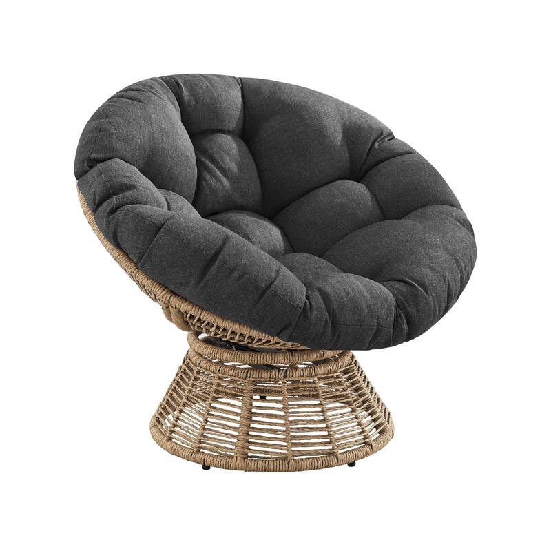 Corvus Holbaek Swivel Papasan Wicker Chair with Cushion