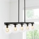 preview thumbnail 12 of 24, Luca Parisian 45.5" 5-Light Modern Glam Iron Globe Linear LED Pendant by JONATHAN Y Black/Clear