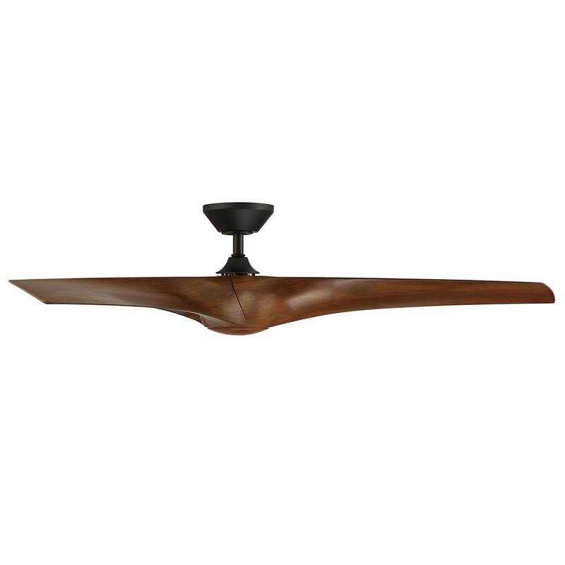 Zephyr Indoor and Outdoor 3-Blade Smart Ceiling Fan 62in with 3000K LED Light Kit and Remote Control with Wall Cradle