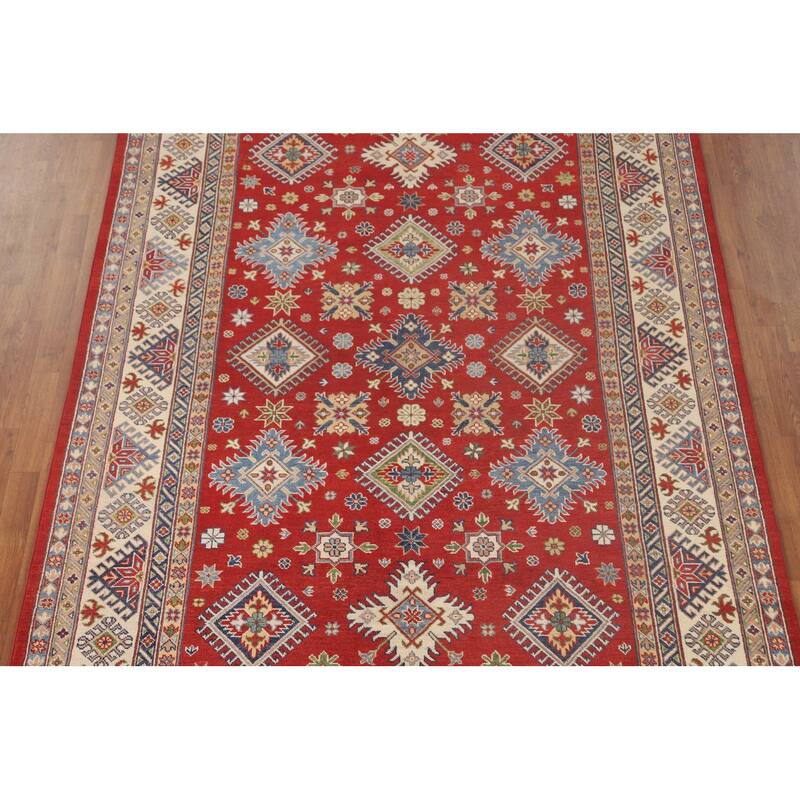 Traditional Red Kazak Area Rug Handmade Wool Carpet - 6'6"x 9'8"