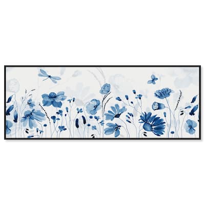 Blue Floral Spring Panoramic Canvas by Art Remedy