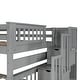 preview thumbnail 7 of 15, Full Over Full Kids Bunk Bed with Shelves, Drawers - Gray/White, Plywood MDF Pinewood