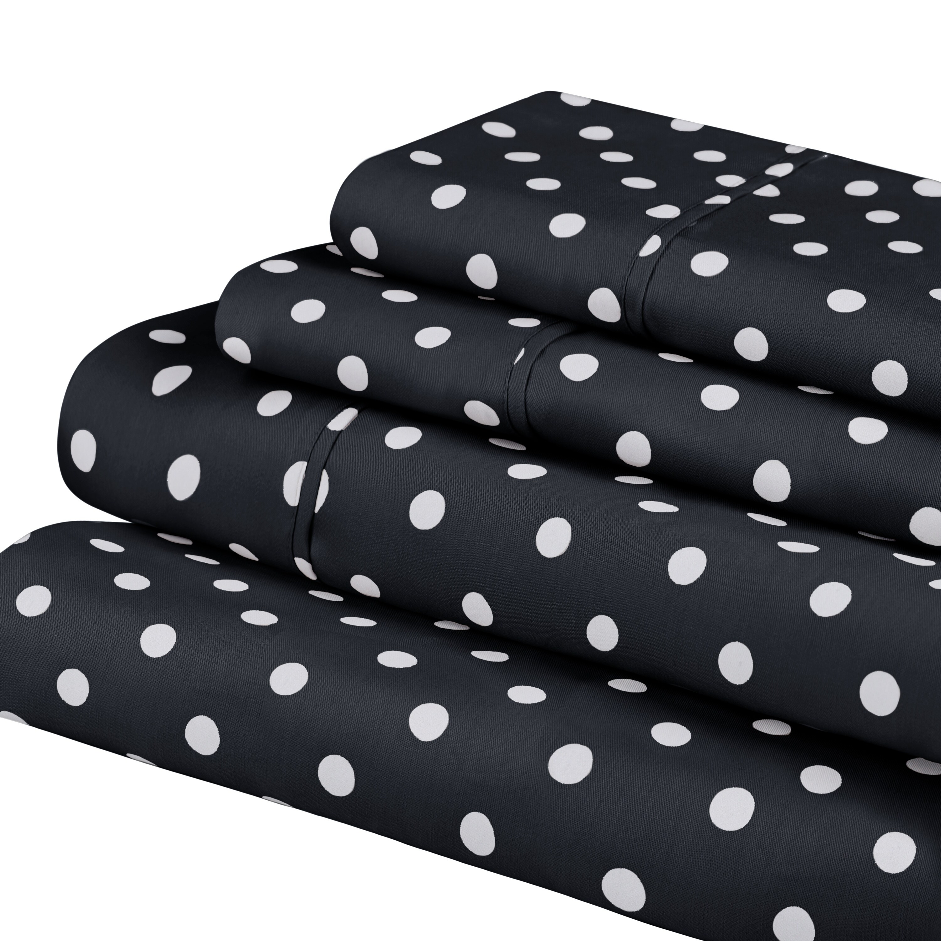Superior Thread Count 600TC Cotton Blend Polka Dot Bed Sheet-image