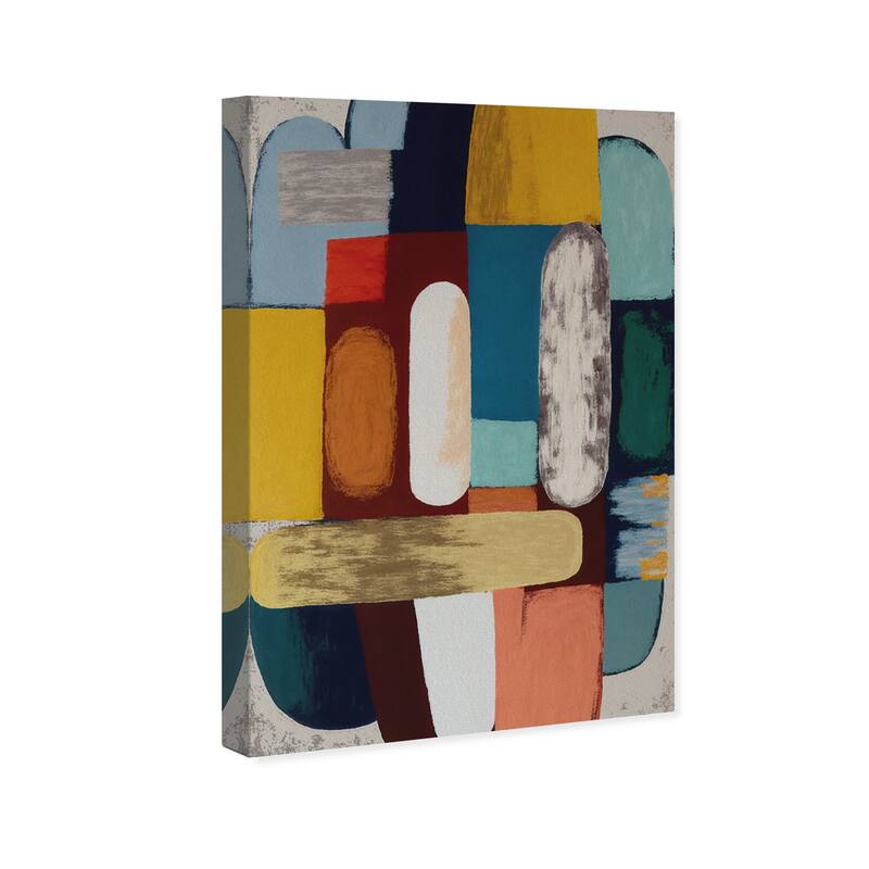 Wynwood Studio Canvas Abstract Musical Happiness Brown and Ochre Mid-Century Modern Wall Art Canvas Print