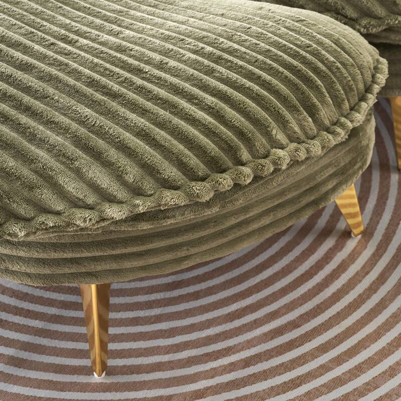 Comfortable Upholstered Armless Chair with Ottoman