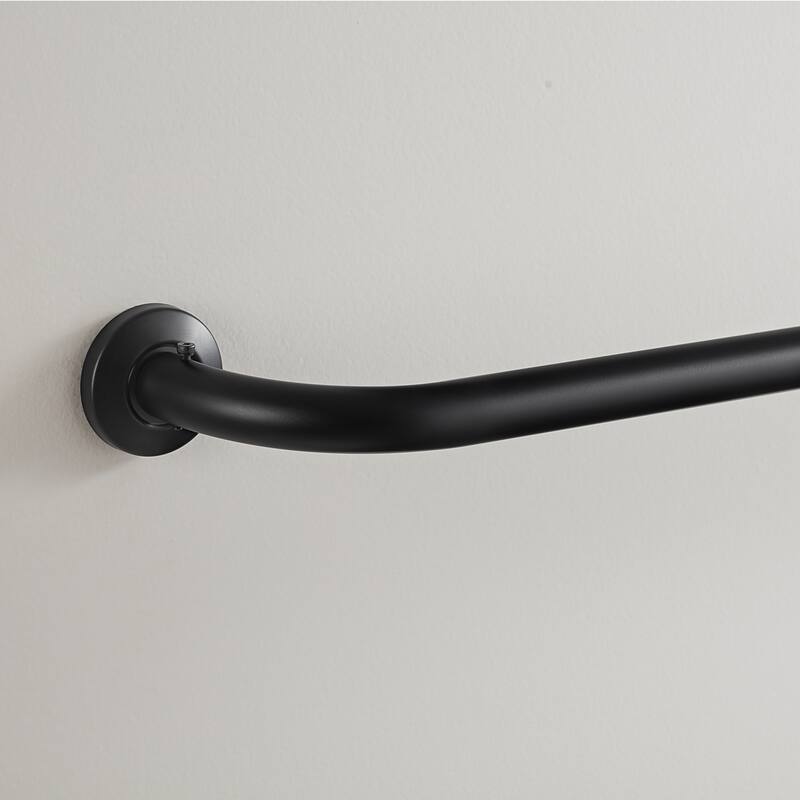 Eclipse Barnes 1" Blackout Wrap Curtain Rod - 28-48" - Matte Black
