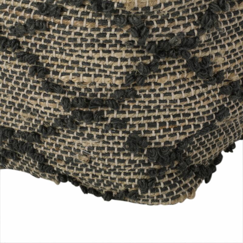 Poncho Square Pouf, Charcoal