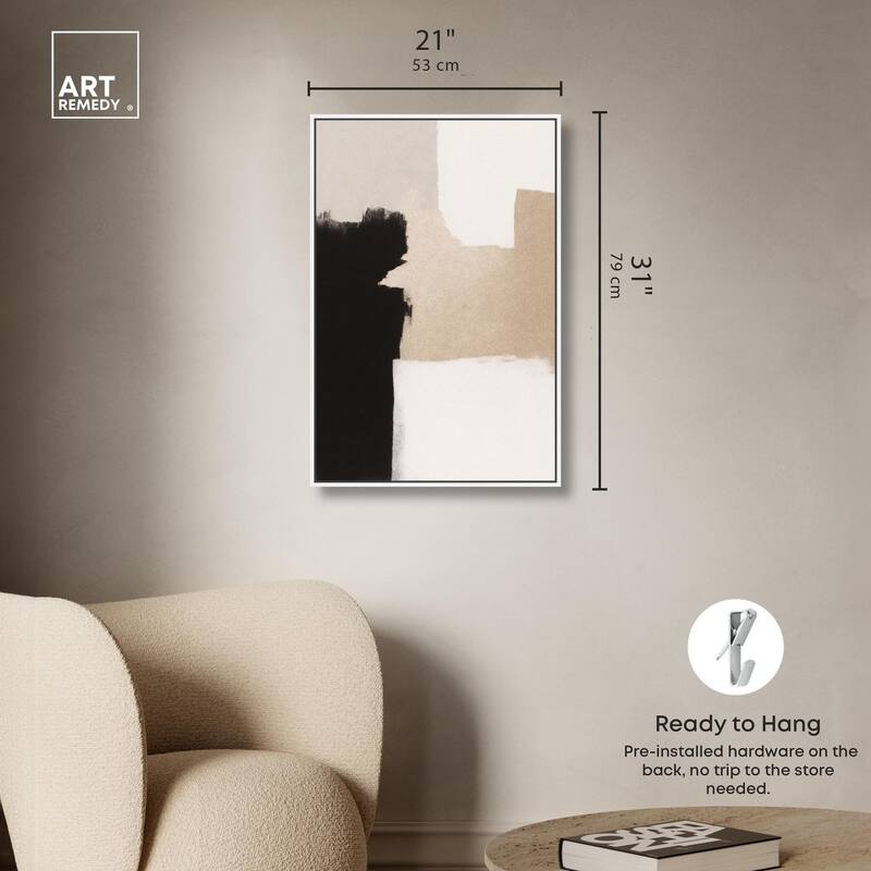 Beige and Black I Canvas by Art Remedy