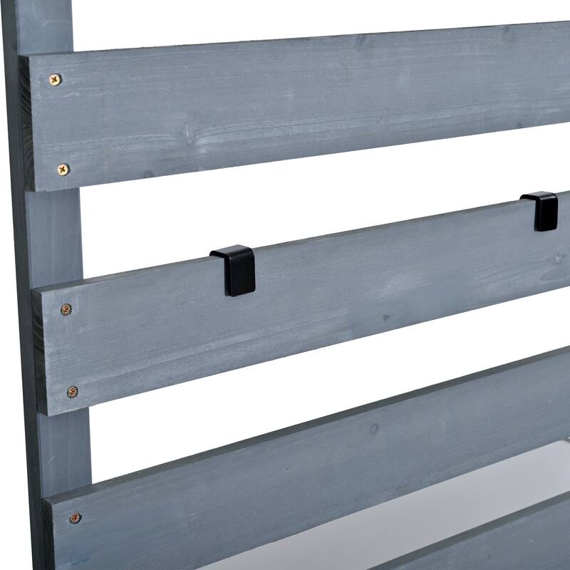 Solid Wood 64.9''Tall Outdoor Kitchen Island Kitchen Cart, Garden Potting Bench with Stainless Table Top for BBQ