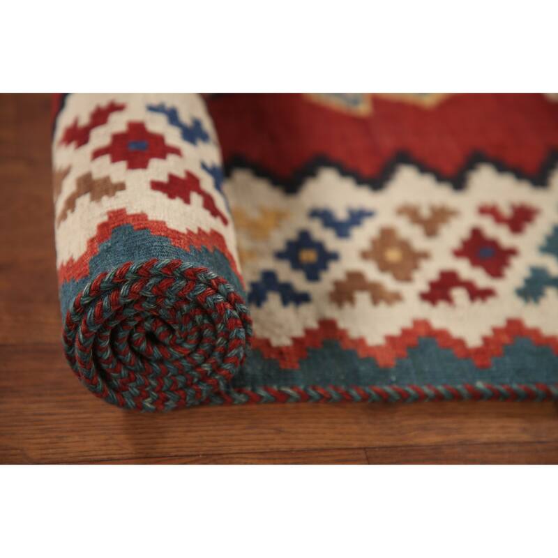 Vegetable Dye Kilim Persian Vintage Area Rug Flatweave Wool Carpet - 5'0"x 8'2"