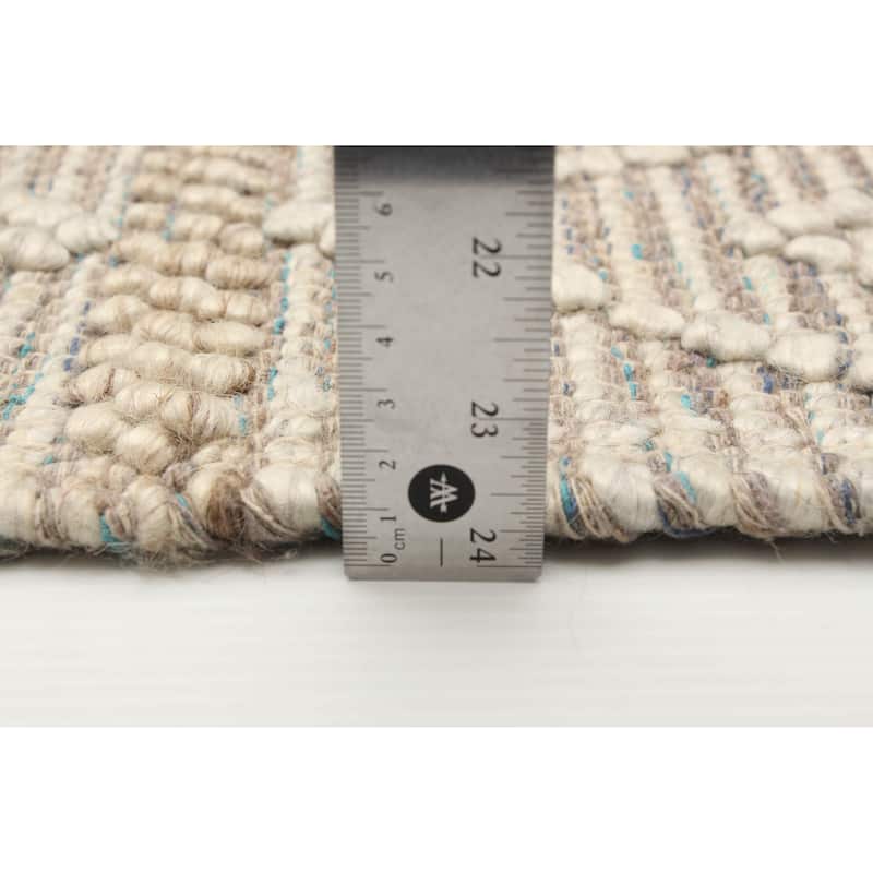 ECARPETGALLERY Braid weave Sienna Tan Wool Rug - 4'11 x 7'10