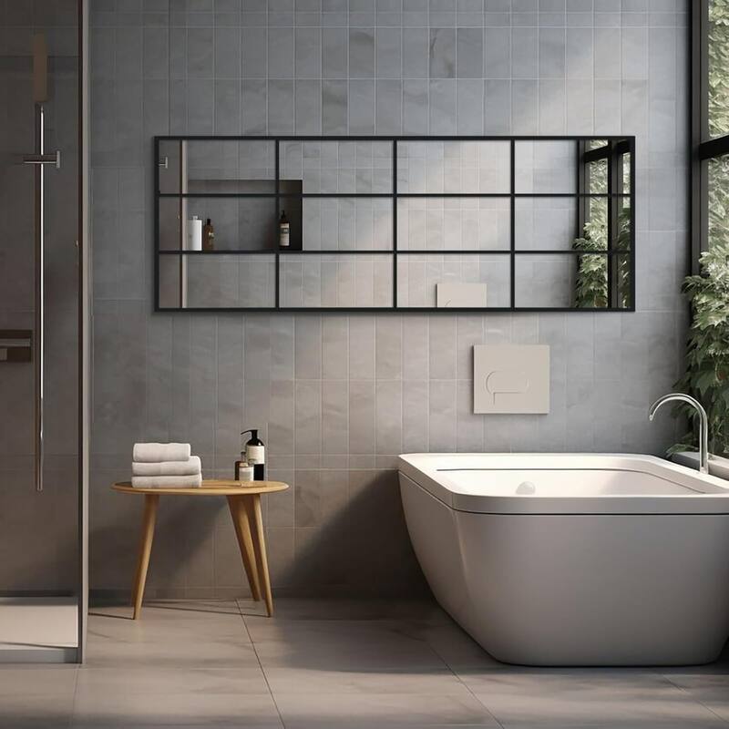 Windowpane Full Length Metal Wall Mirror