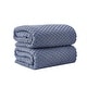 preview thumbnail 33 of 193, Linery & Co. Cotton Diamond Waffle Texture Bath Towels. Bath Sheet (Pack of 2) - Chambray Blue