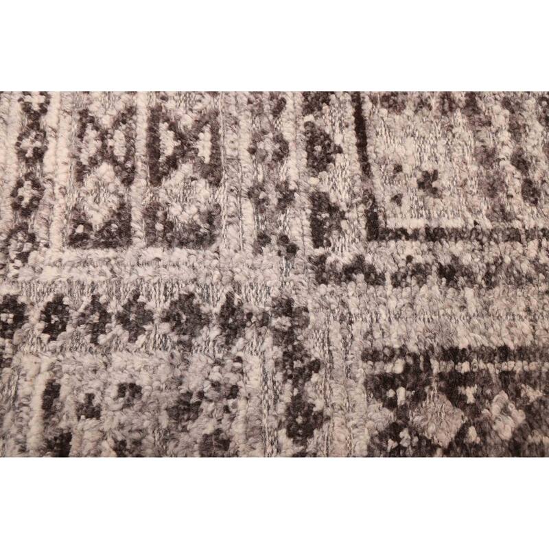 ECARPETGALLERY Hand-knotted Tangier Grey Wool Rug - 5'5 x 7'7