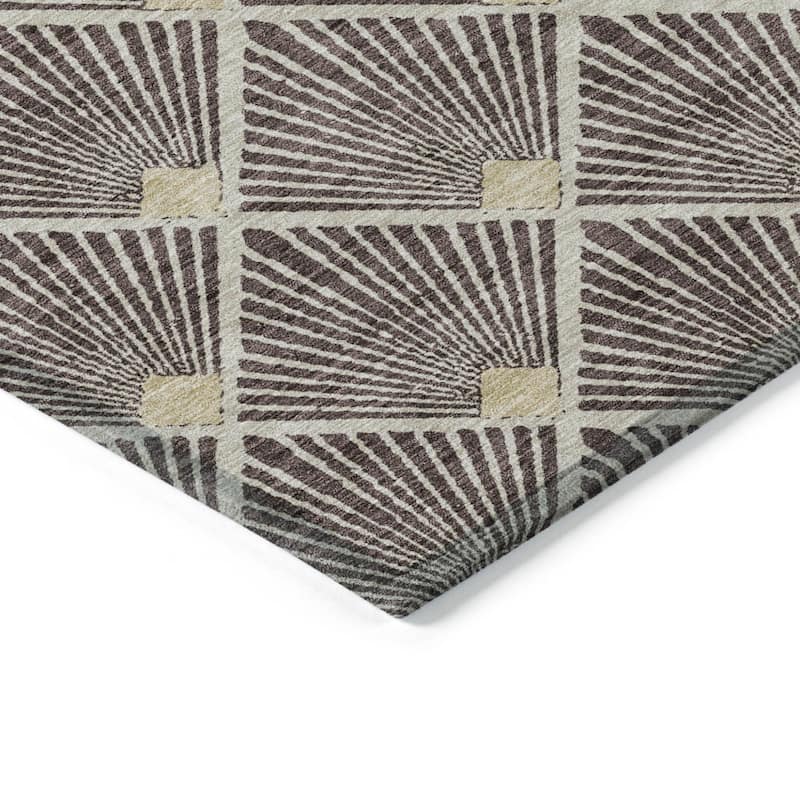 HomeRoots Geometric Transitional Rectangle Outdoor Rug