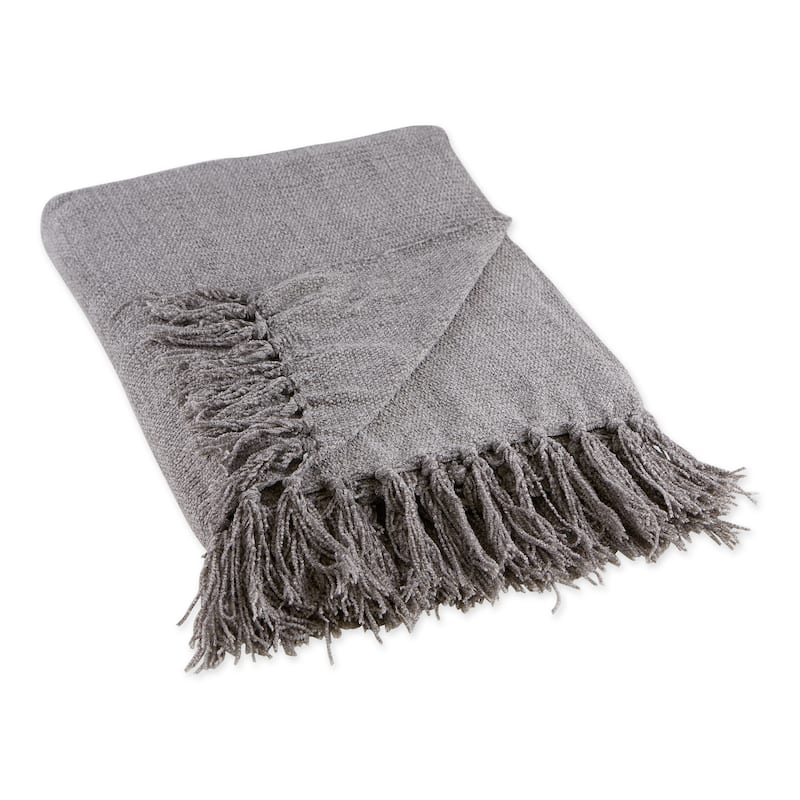 DII Soft Denim Blue Chenille Throw - Gray