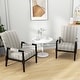 preview thumbnail 2 of 7, Gymax 2PCS Accent Chair Upholstered Armchair w/ Rubber Wood Frame