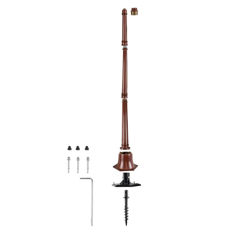 Gama Sonic 64 in. Outdoor Aluminum Solar Lamp Post with EZ-Anchor Kit