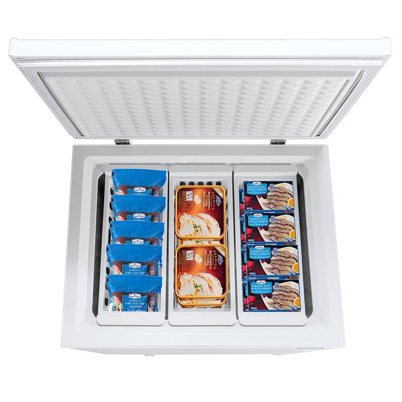 Costway 5.2 Cu.ft Chest Freezer Upright Single Door Refrigerator w/ 3 - See details