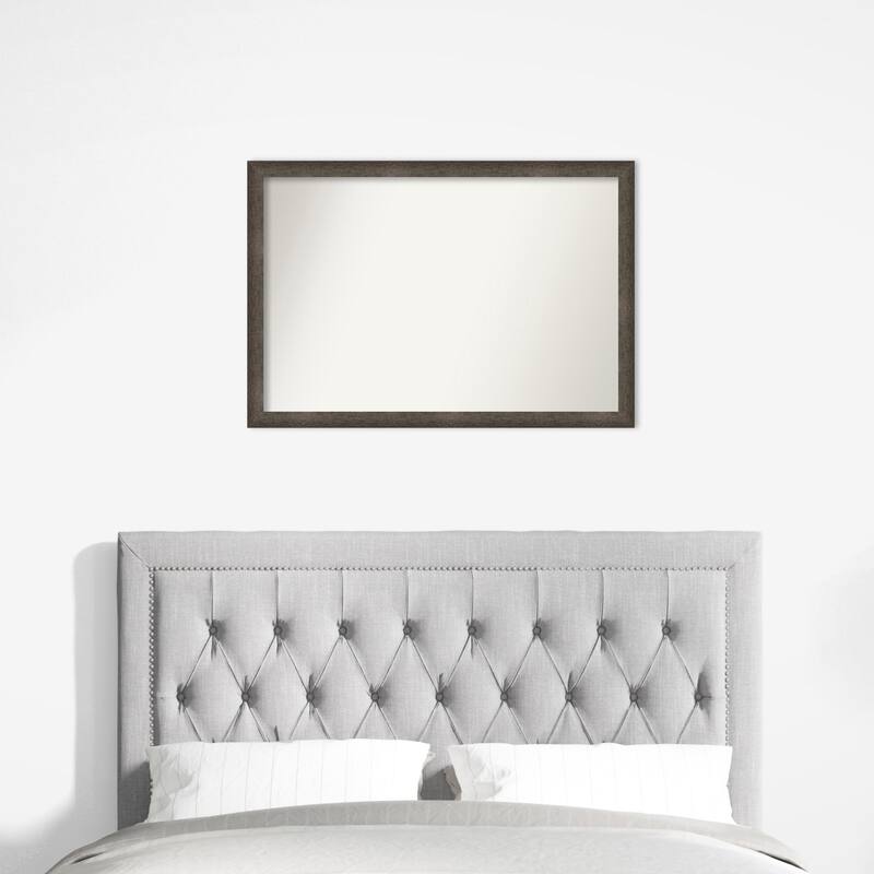 Dappled Narrow Non-Beveled Wood Framed Wall Mirror