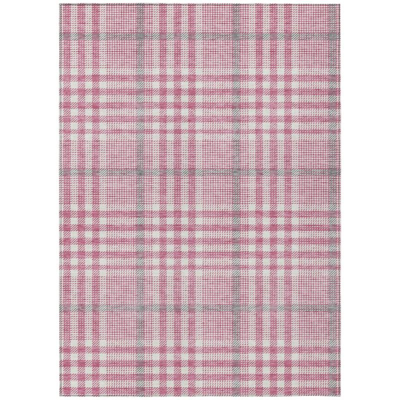 HomeRoots Plaid Transitional Rectangle Outdoor Rug