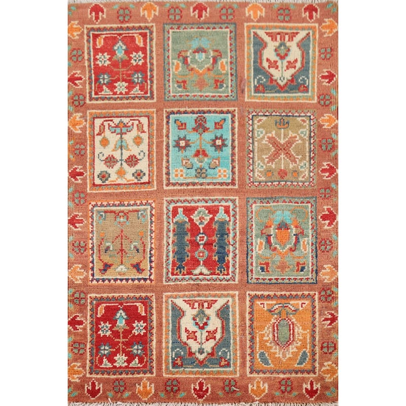 Garden Design Kazak Foyer Rug Hand-Knotted Wool Carpet - 2'0" x 3'1"