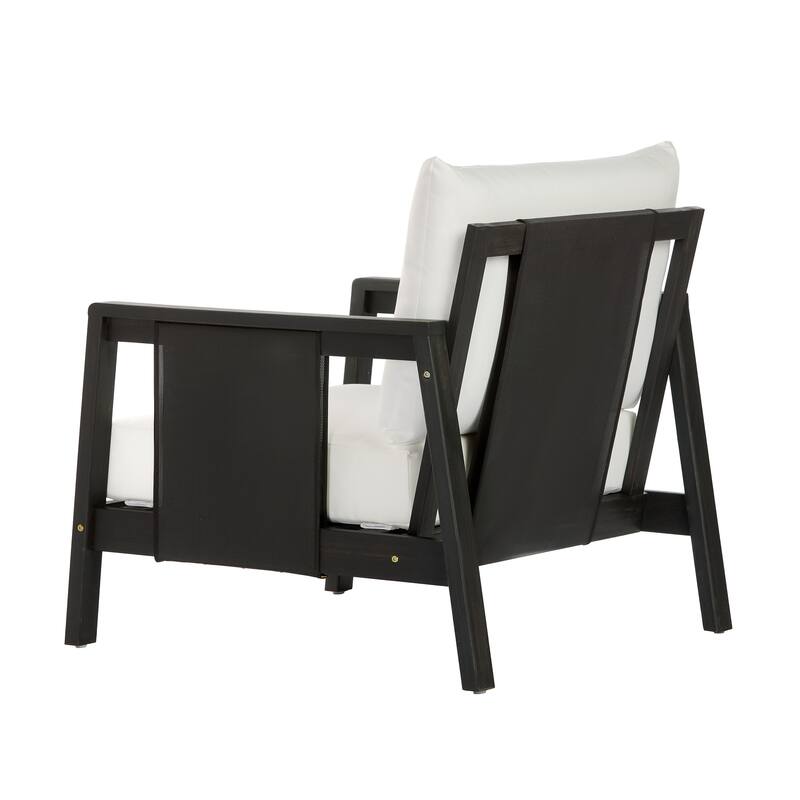 Christopher Knight Home - Outdoor Acacia Wood Club Chair with Water-Repellent Cushions and Textilene Accents