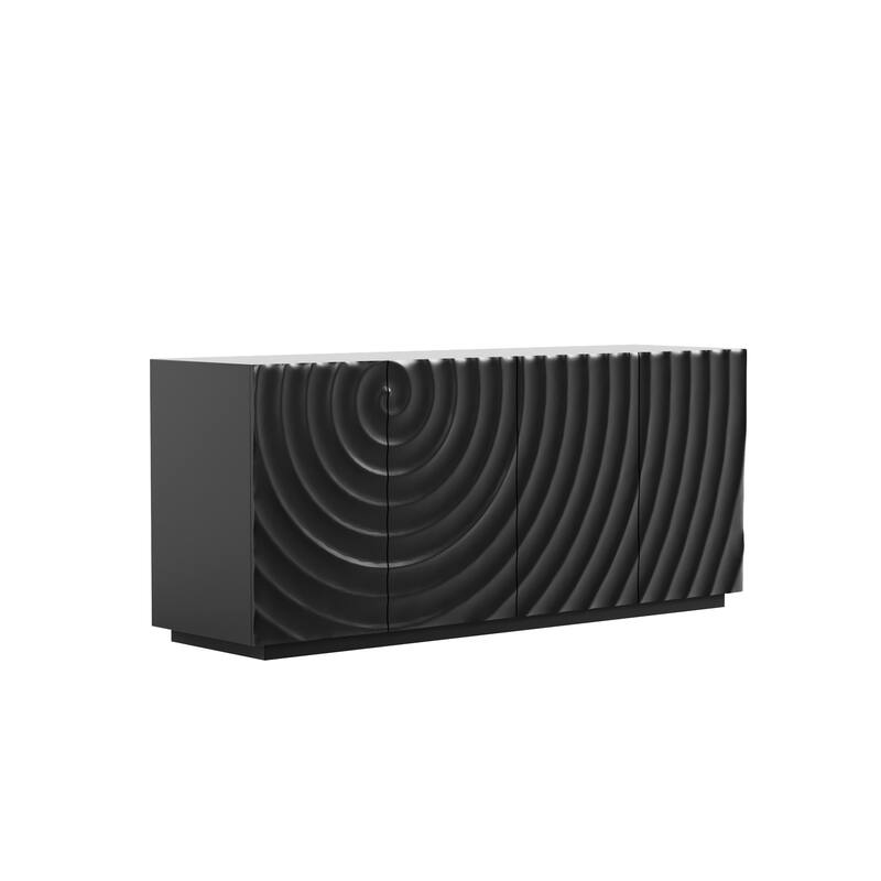 Sideboard Buffet Cabinet, 59" Accent Cabinet with 4 Doors,Mid Century Modern Pantry Cabinet, Wood Buffet Cabinet