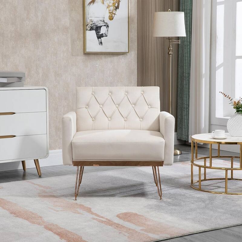 Modern Upholstered Velvet Accent Chair