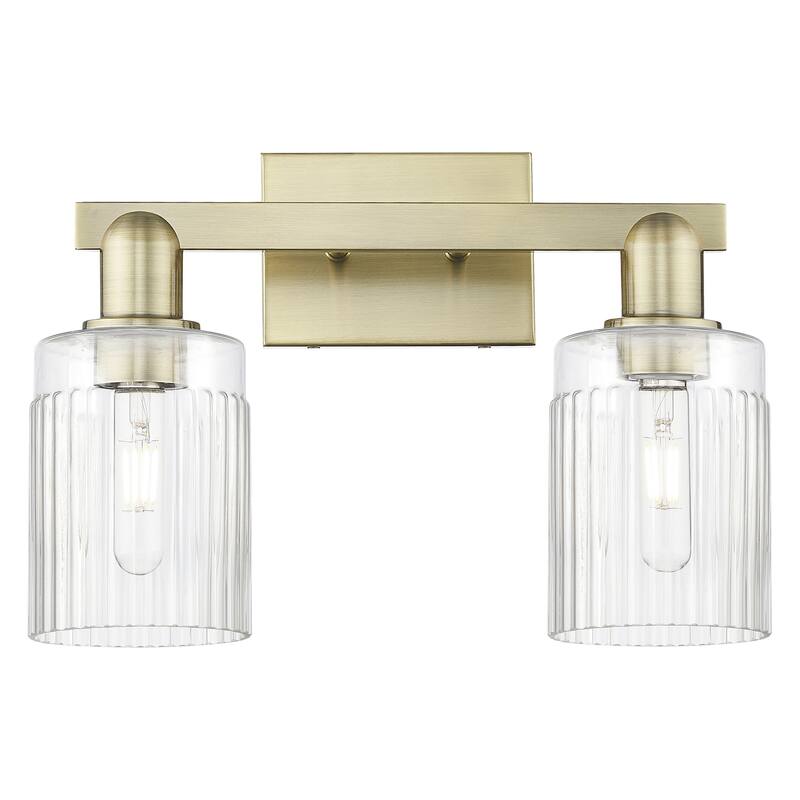 Innovations Lighting 716-2W-11-16 Hadley Vanity Hadley 2 Light 16" - Antique Brass / Clear