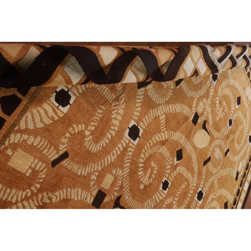 All-Over Nepalese Oriental Large Rug Hand-knotted Wool Carpet - 10'9" x 15'0"